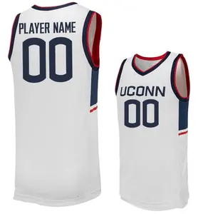 UConn Custom Basketball Jersey White Navy Red, Personalized Player Name Number 00, College Huskies Fan Jersey, NCAA Game Day Outfit Gift
