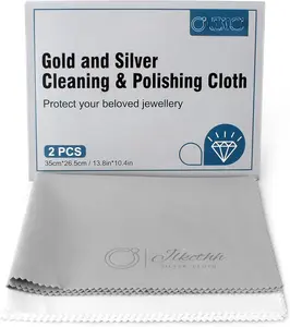 2 count  Cleaning and Polishing Cloth,  Pure Cotton  Polishing Cloth for Sterling  &  &   and Large Silverware,  Soft  Cleaning Cloth