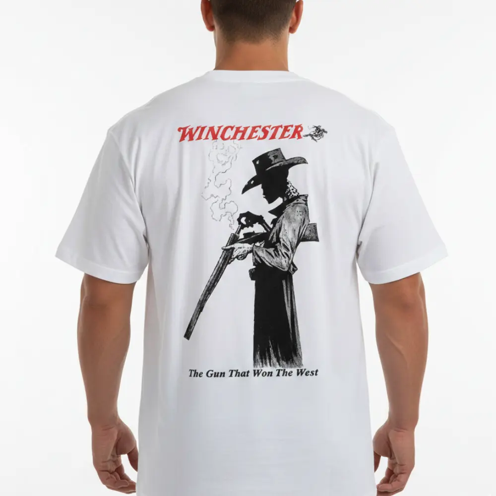 Vintage Winchester Cowboy 2-Sided Men T-Shirt Western Outfit Short Sleeve Crewneck For Him For Her