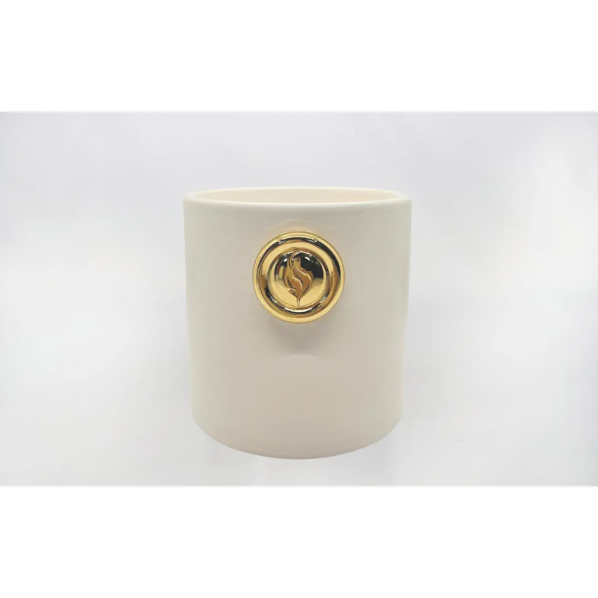 Round Ceramic Candle - White