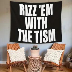 Tapestry, Single Piece, Riz ' Em Theism, Suitable for Wall Adornment, Party Backdrop, Festive Decor, Furniture Safeguarding, Warmth, Camping, Presents, Living Area, Home Embellishment, Bedroom, Office Dormitory, Classroom