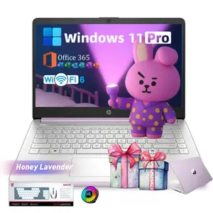 HP 14 inch Laptop for Students & Business •  250nits Anti-Glare Display • Intel 4-Core CPU • Win 11 Pro • 8GB RAM • 128GB UFS • Copilot • Wi-Fi 6 • Bundle Accessory • Lavender