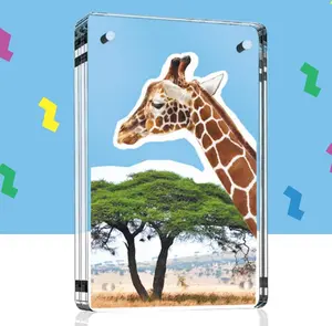 Magnetic Acrylic Picture Frames With Rounded Corners 4.25x6.25” - Perfect Frameless Picture Frame - Double Sided Picture Frame - Magnetic Acrylic Frame - Clear Acrylic Block Frame DESKTOP 1pc