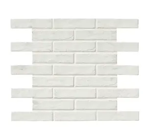 White Brick Matte Porcelain Floor and Wall Tile, 2-1/3 x 10 Inch, 5.15 Sq. Ft. per Case