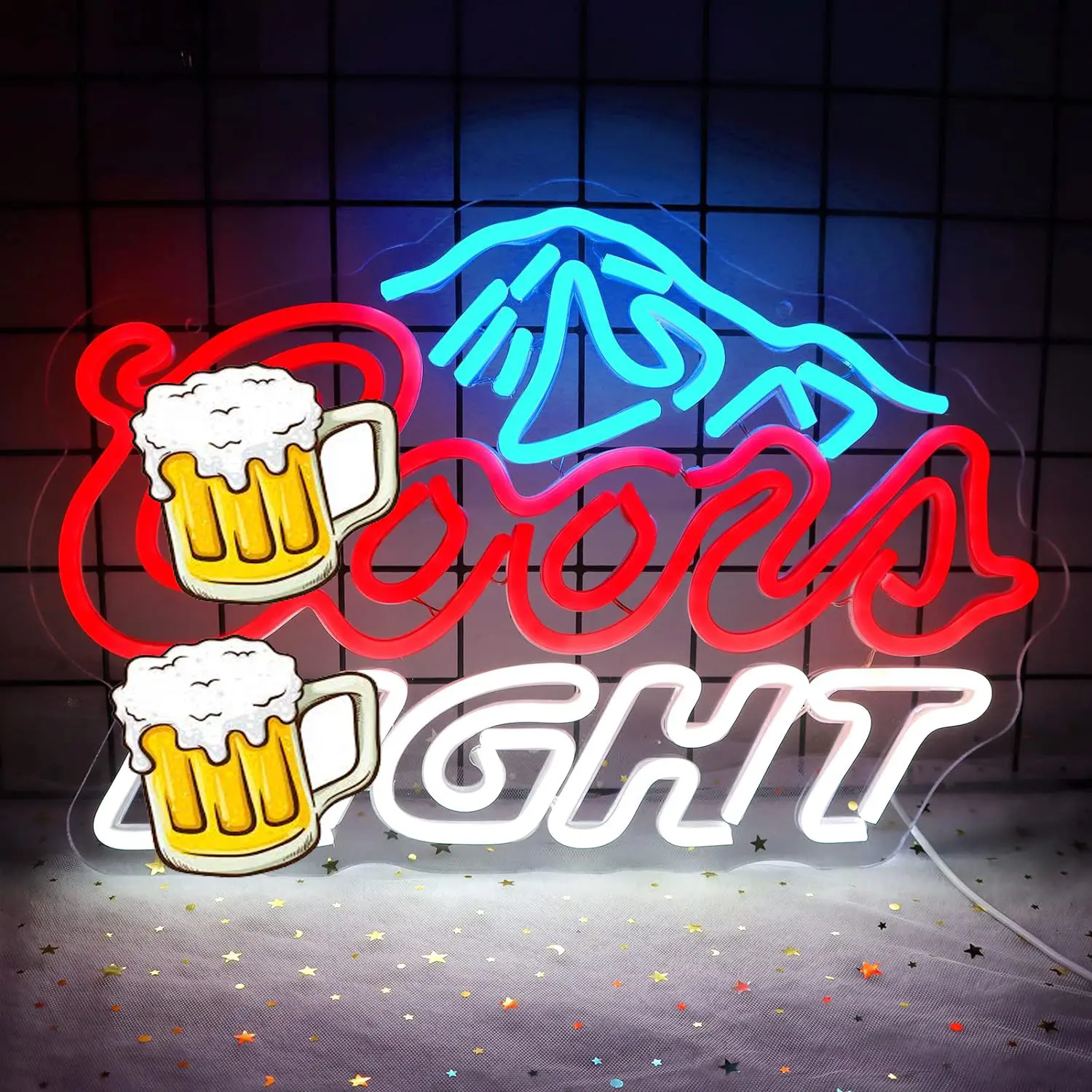 LED Beer Light Neon Sign for Wall Decor, Man Cave & Bar Pub Use, Christmas/Birthday Party Gift (Home Improvement Novelty Lighting)