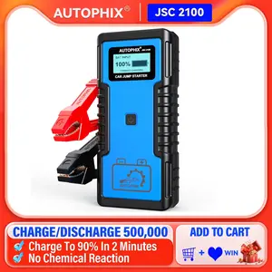 AUTOPHIX-JSC 2100 1000A Car Jump Starter Power Bank Portable Car Battery Charger for Motorcycles Battery Starter Device 12V Super Capacitor
