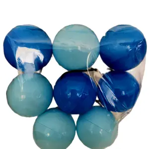 Abi Ball Hair Ties - 40mm Big Size, Assorted Colors in Clear Plastic Packaging