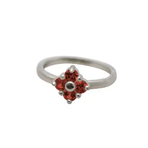 Hidden Starfish Lucky Ring in Natural Garnet and Sterling Silver Mental Health Donation