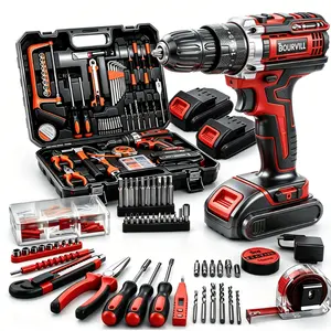 128 Piece Power Tool Combo Kits with 21V Cordless Drill, Household Tools Set with DIY Hand Tool Kits For Fence Installation, Room Décor, FurnitureAssembly, And Daily Repairs#fathersdaygift