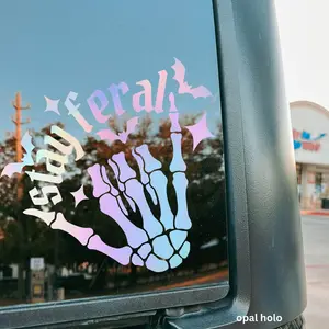 stay feral vinyl decal, car sticker, gift for Mom stay feral vinyl decal, car sticker, gift for Mom