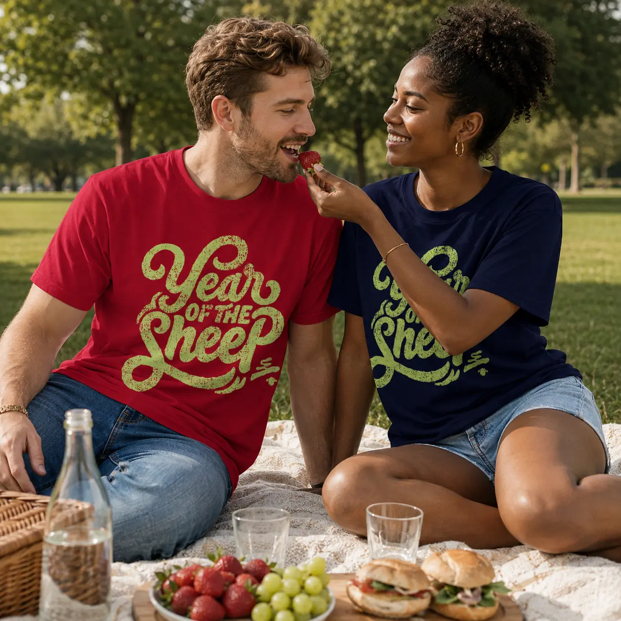 Vintage sheep-year pattern T-shirt, 100% cotton Y2K street style, fashionable and sporty with youthful vitality, for college studentsVintage sheep-year pattern T-shirt, Y2K street style, fashionable and sporty with youthful vitality, for college students