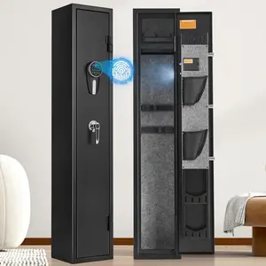 BlackSmith Safe Cabinet for Home,Quick Access,Fingerprint & Keypad,Wall Mount Cabinet with Pistol Rack Pockets Ammo Storage