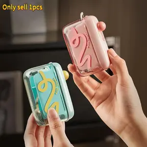 Travel-sized storage case - features an automatic pop-up dispenser, portable and refillable, perfect for oral care at home, in restaurants, and while traveling.