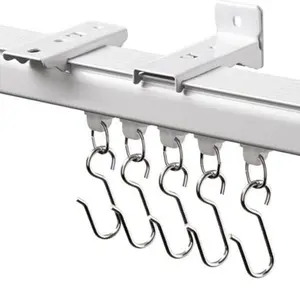 INOVADAY Curtain Slide Rails With Silent Strips, Ceiling And Wall-Mounted Curtain Rails, Three Types Of Hooks Are Available For Use In Bedrooms, Living Rooms And Bathrooms