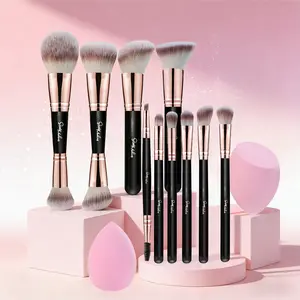 Multifunctional Soft Makeup Brush Set, Professional Grade for Powder, Liquid and Cream Cosmetics, 12pcs Makeup Brush Set Glam Blend for Beginner Multi-Function Brushes kylie  brush  set