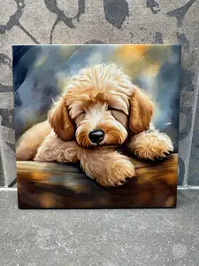 Goldendoodle Handmade Ceramic Tile Trivet - Hot Plate - Katy Tiles