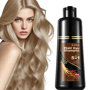 Natural Blonde Brown 5-IN-1 Golden Hair Dye Shampoo 200ml, Colors in 10-15 Mins, 100% Coverage for All Hair Types (Blonde Brown)，Haircare
