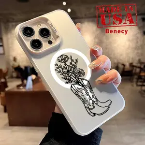 Case for iPhone 15 16 14 Pro Max 13 12 11 XR XS Plus Cowboy Boots Pattern Anti-Scratch Military-Grade Drop Protection Slim Cover Cellphone Protective