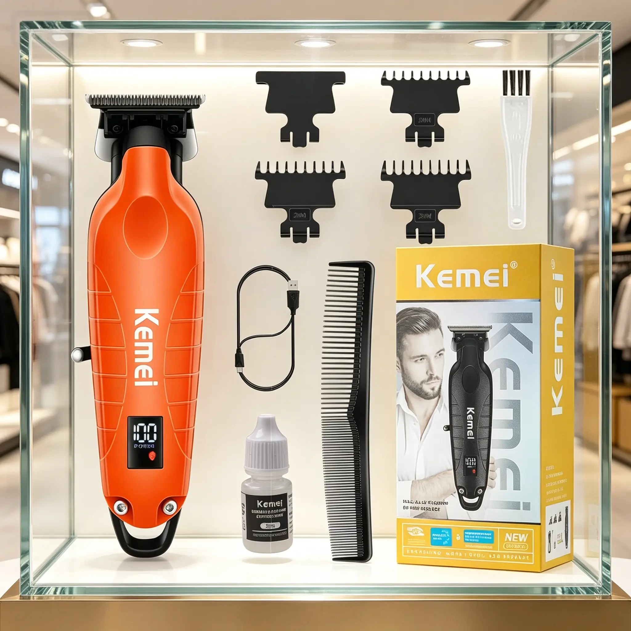 KEMEI 2293orange 0-Gap trimmer
