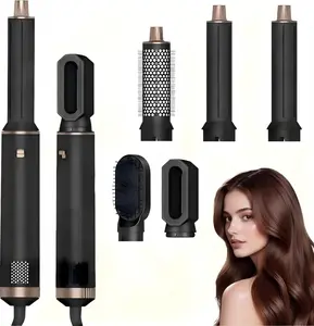 5-in-1 Blow Dryer Styling Comb, Upgraded Hair Dryer Curler Air Curling Styler, Detachable Hot Air Comb Negative Ion Curling Iron. A multi-functional hair styling tool that dries, curls, and straightens hair all in one. Valentine's Day gift.