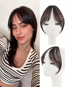 8 Inch Short Straight Bangs, Natural Look Fluffy Synthetic Extension for Women, Synthetic Bangs  for Daily Wear, Synthetic Hairpiece