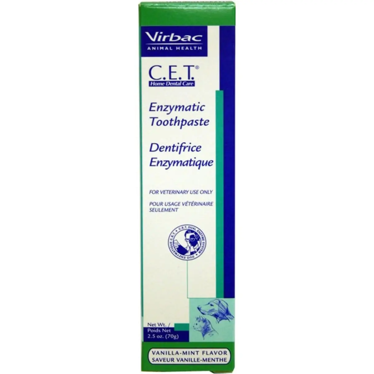 Durvet CET Enzymatic Toothpaste, 2.5 oz, Dog & Cat Oral Grooming Product, Plaque Formation Inhibitor, No Foaming Agents