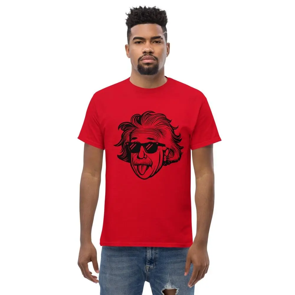 Unisex classic tee, Albert Einstein t-shirt, Einstein, Einstein shirt Cotton Top Streetwear Tshirt Round Neck Shortsleeve Fabric Menswear