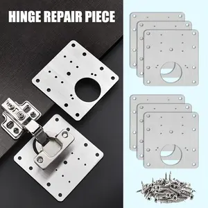 16-Piece Hinge Repair Kit for Kitchen & Furniture Cabinets, Easy Installation, Durable Steel, Anti-Corrosion, Classic Style, Includes Screws