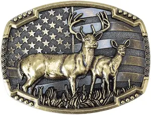 Western Belt Buckles for Men Women Cowboy Belt Buckle  Patriotic Belt Buckles