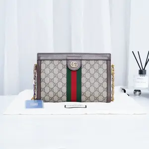 Pre-owned GUCCI GUCCl Leather Shoulder Bags GG Logo Supreme Small size Ophidia Chain Shoulder Bag