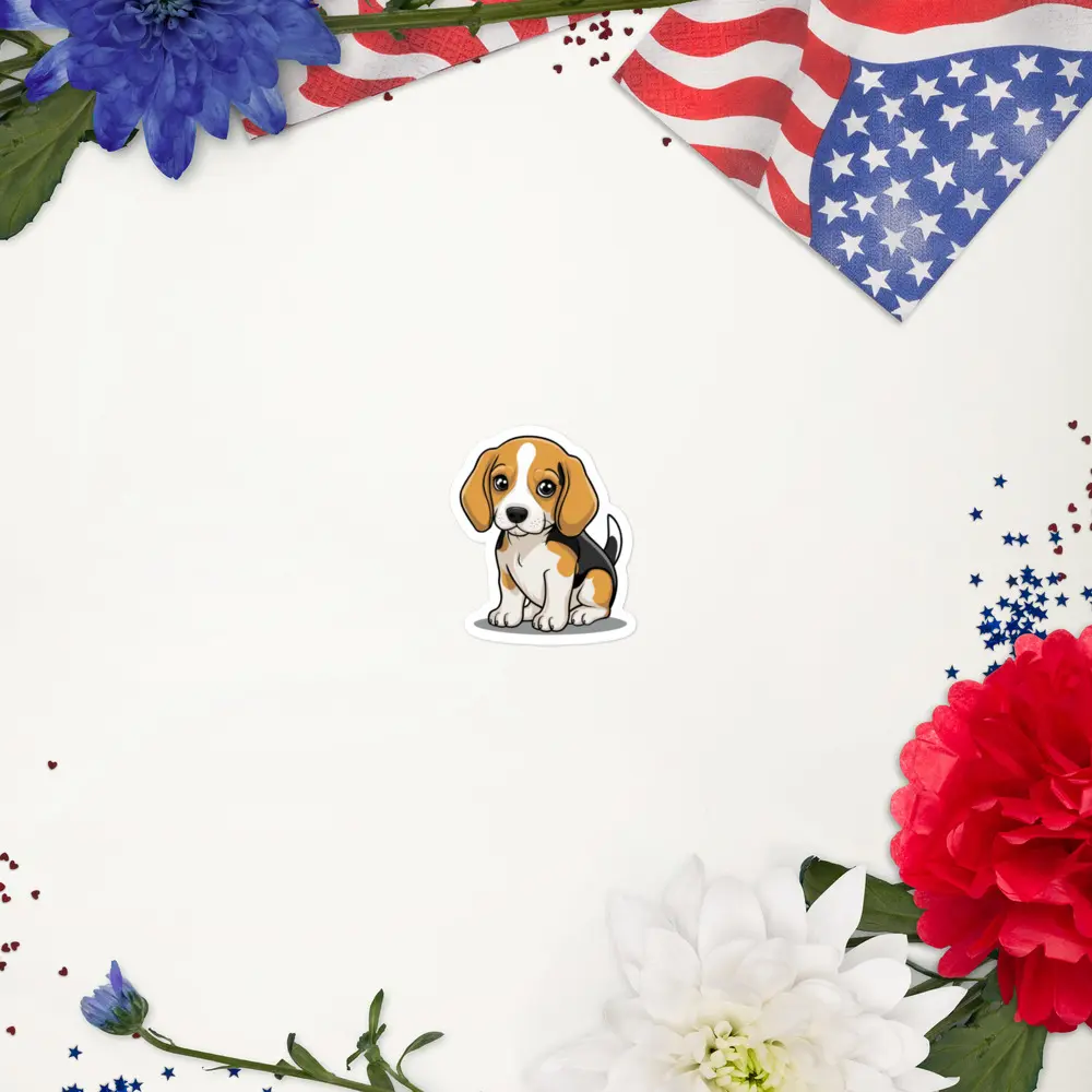 Cute Kawaii Beagle 3X3 Sticker