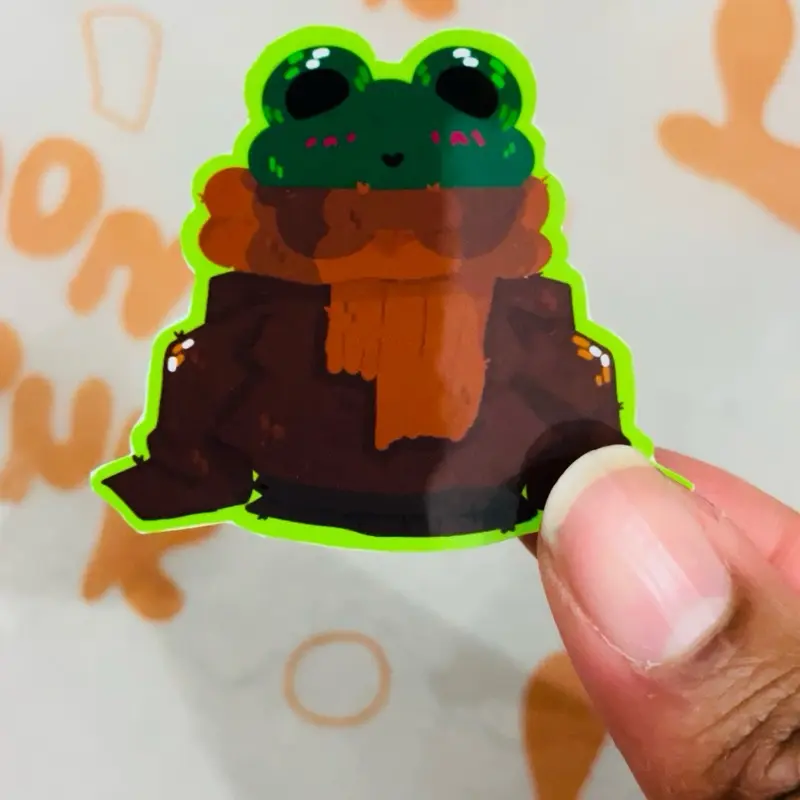 Frog In a Sweater Waterproof Sticker