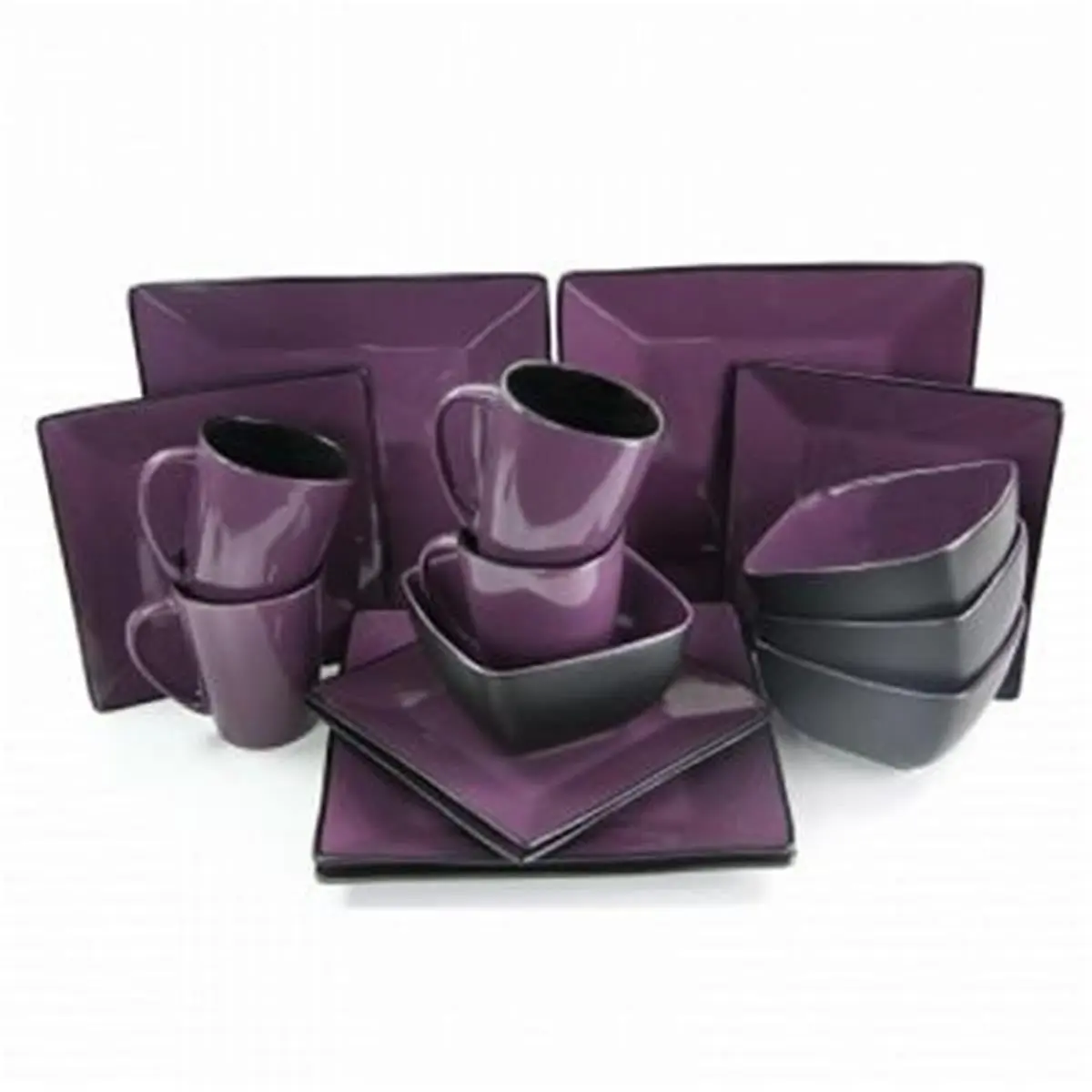 Elama ELM-MULBERRY16 16 Piece Modern Premium Stoneware Dinnerware Set