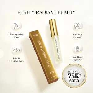 Purely Radiant Beauty Viral Lash & Brow Growth Serum – Organic, Vegan, Prostaglandin-Free – Thicker Longer Lashes – Castor + Rosemary Oil – TikTok Favorite- 75K+Sold
