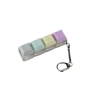 Silent & Loud Keyboard Clicker Keychain, Button Clicker Keychain, 4-In-1 Design, Ideal for Anxiety Stress Relief, Perfect Gift for Adults, Silent Fidget Keychain, Stress Relief Tool