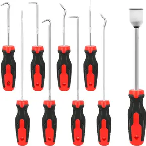 9 count Precision Pick and Hook Set with Scraper and  Telescoping Tool Kit for Automotive and  Hand Tools  Auto Oil Seal/O-Ring Seal Gasket Hand Pick Up Tools