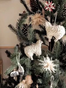 Felt ornament sheep lamb ornament felt animal toy for Christmas tree and Easter decor