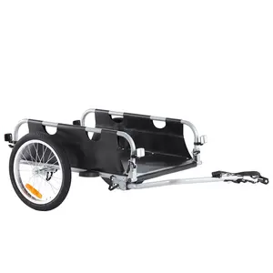 【DealsForYouDays】VEVOR Bike Cargo Trailer, 100 lbs Load Capacity, Heavy-Duty Bicycle Wagon Cart, Foldable Compact Storage & Quick Release with Universal Hitch, 16" Wheels, Safe Reflectors, Fits 22"-28" Bike Wheels
