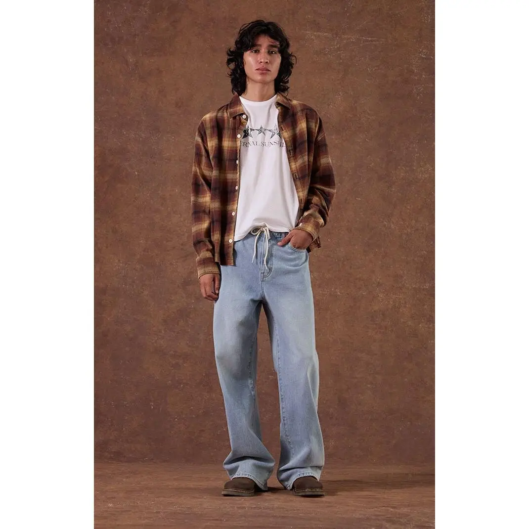 Pacsun Men's Blake Extreme Baggy Jeans Drawstring Light Indigo