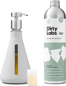 | Bio-Liquid Laundry Detergent Refill & Pump Set| Signature Scent| 80 Loads (21.6 fl oz) & Pump|-Concentrated| High Efficiency & Standard Machine| Non-toxic, Biodegradable