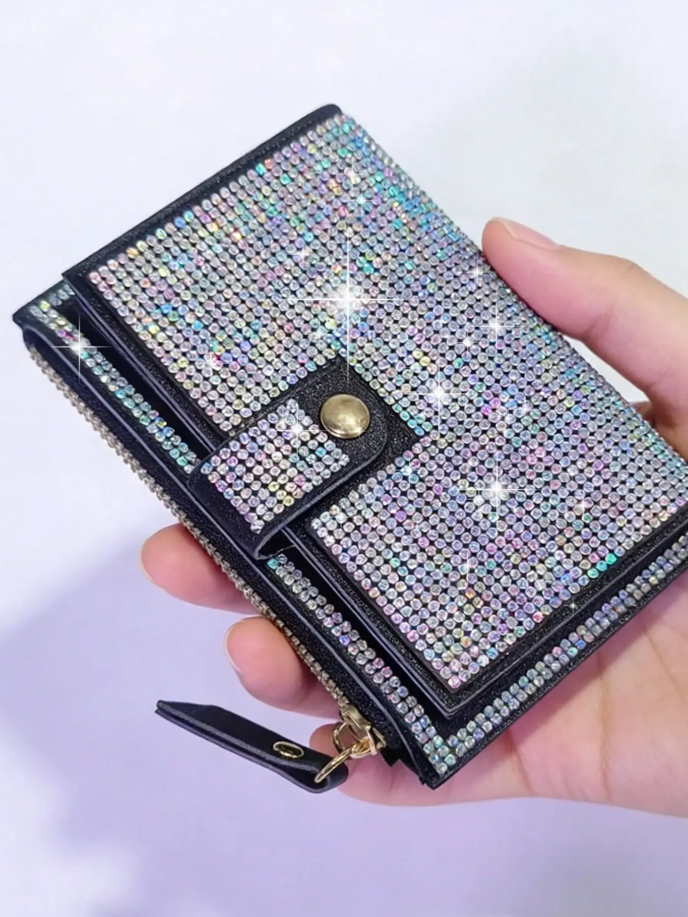 Elegant Rhinestone Coin Purse/credit Card Holder/wallet, Coin Pouch, Stylish Exquisite Wallet, Portable Shiny Clutch Bag, Fashionable Evening Handbag, Perfect for Daily Use