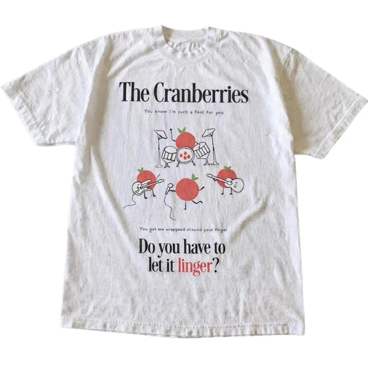 The Cranberries Linger T-Shirt, Vintage 90s Alternative Rock Band Graphic Tee, Retro Indie Music Shirt, Unisex White Top