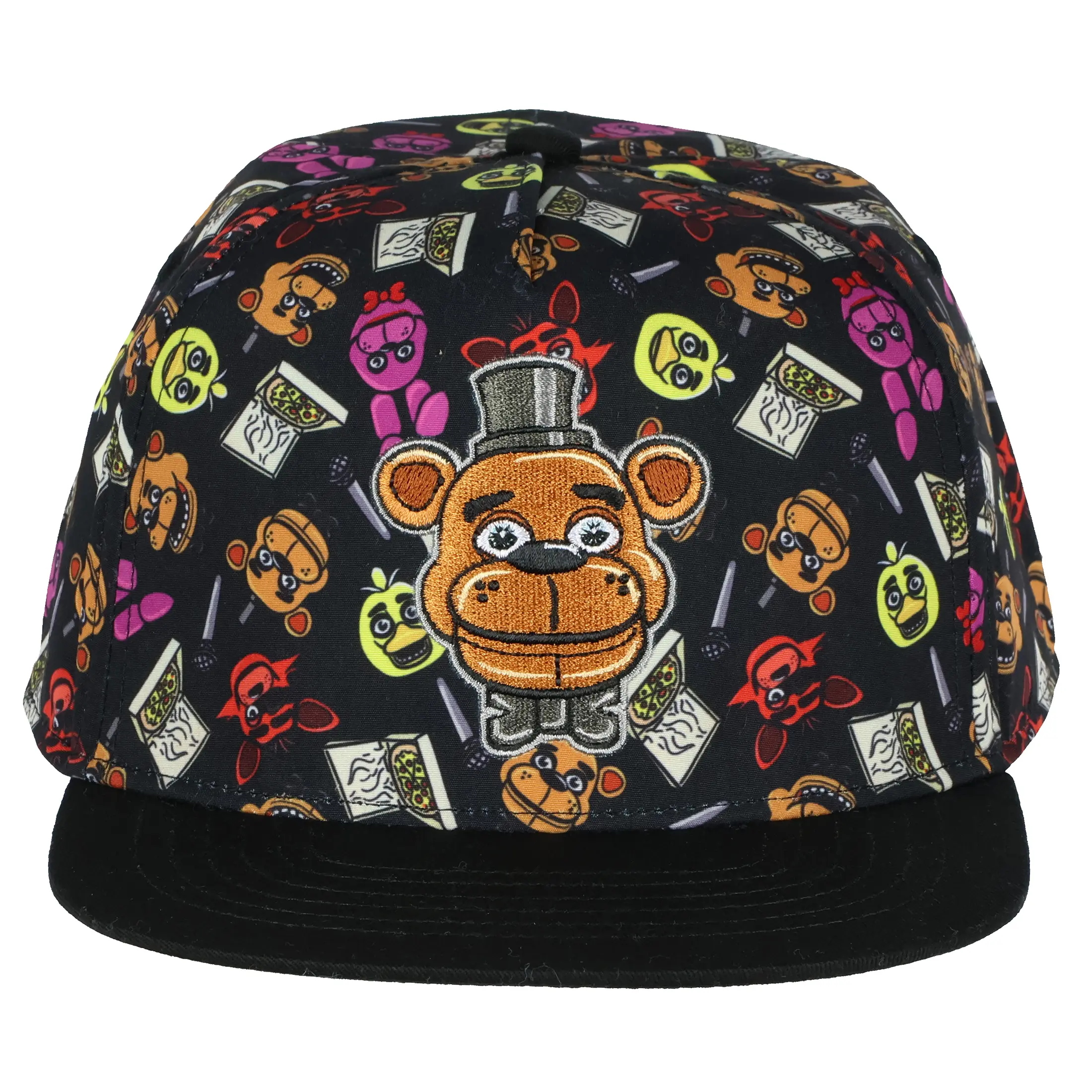 Five Nights at Freddy's Hat Youth AOP Freddy Chica Bonnie Foxy OSFM Adjustable Snapback Baseball Cap