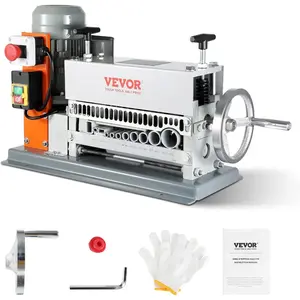 VEVOR Manual Wire Stripping Machine, 0.06''-1.18'' Copper Stripper with Hand Crank or Drill Powered, Visible Stripping Depth Reference, Portable Aluminum Frame Wire Peeler for Scrap Copper RecyclingVEVOR Super Brand Day