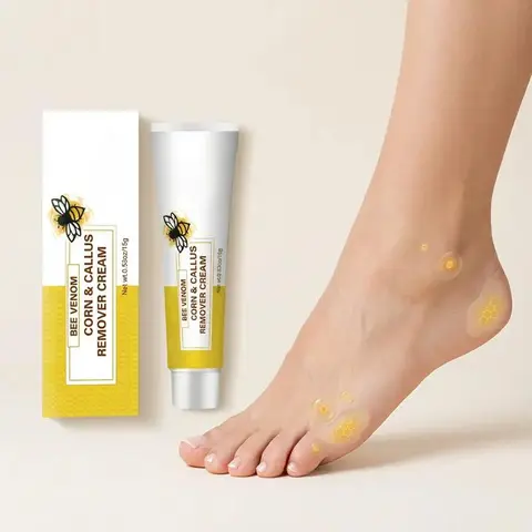All Natural Botanical Cracked Foot Cream - Bee Venom & Gotu Kola Balm for Corn & Callus Removal, Softening Hydrating Hand & Foot Moisturizer (Preserves Moisture)