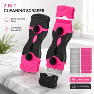 Double-edged Scraper Tool with Extra Blades, for Home Car Glass Surface Cleaning, Heavy Duty Remover Tool, Wear-resistant Multipurpose Tool for Paint Sticker Glue Residue Removal
