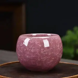 Ice cracked dragon egg cup, large master cup, ceramic tea set, open piece tea cup, melt into ice when exposed to water, build a cup, personal tea cup Tea Pot Set Matcha Kit Set
