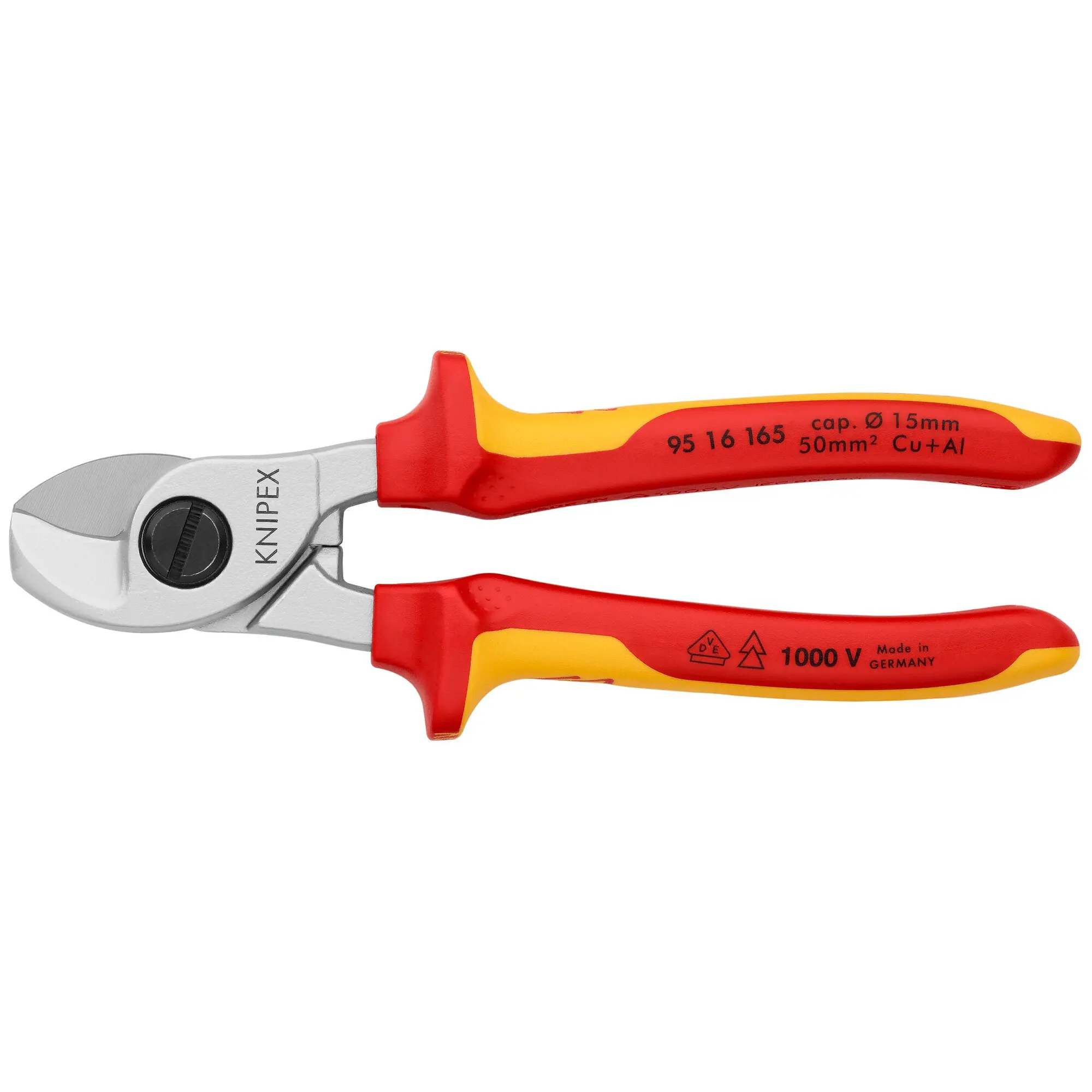 Knipex 95 16 165 6 1/2" Cable Shears-1000V Insulated