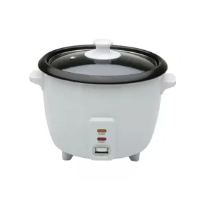 5 Cup Electric Nonstick Rice Cooker - White: Small Rice Cooker with See-Through Lid & Stay-Cool Handles