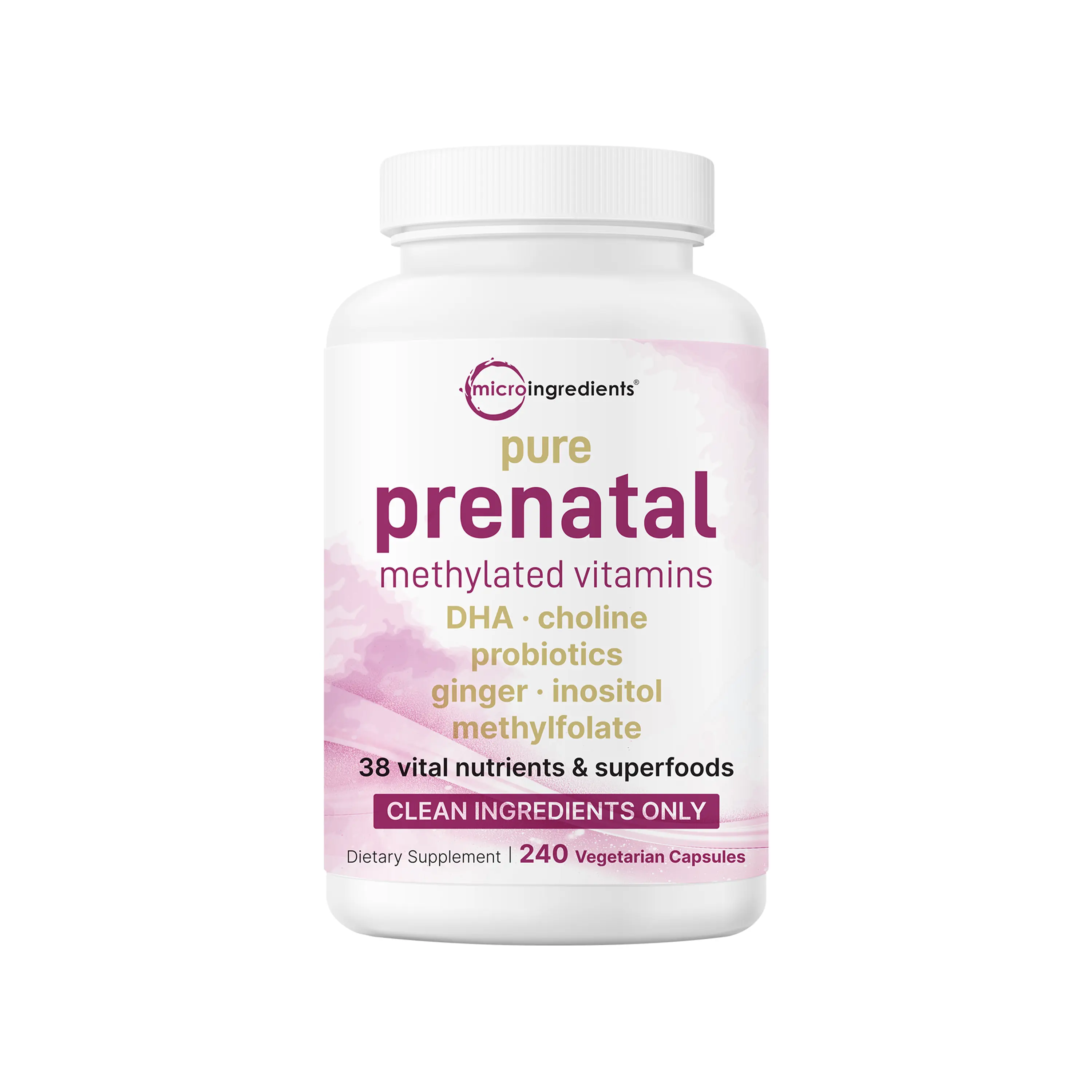 Micro Ingredients Pure Methylated Prenatal Vitamins for Women, 240 Veggie Capsules Micro Ingredients Pure Methylated Prenatal Vitamins for Women, 240 Veggie Capsules